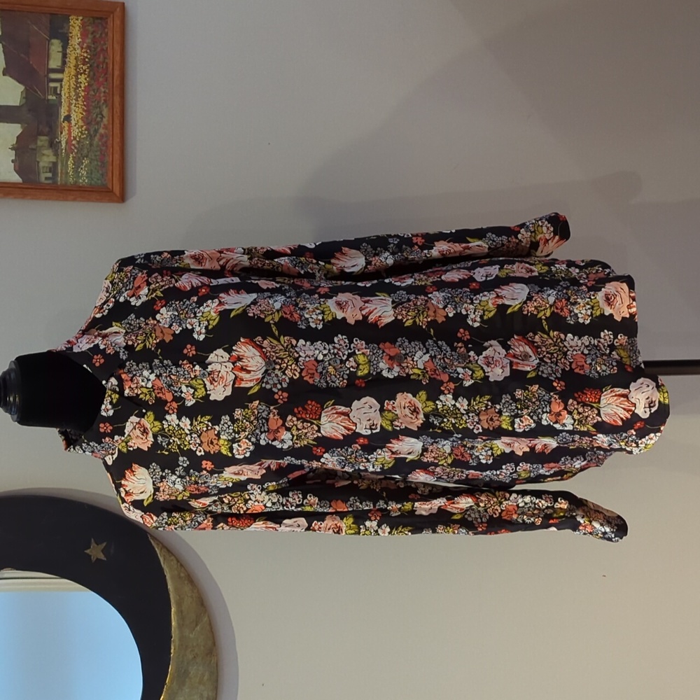 Equipment Floral Button Down Shirt - Black and Pink
